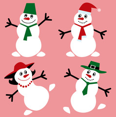 Snowmen vector cartoon
