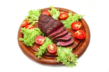 served and slice roast beef meat steak