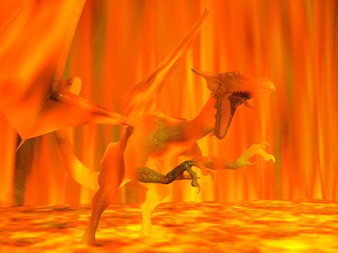 dragon consumed in flame