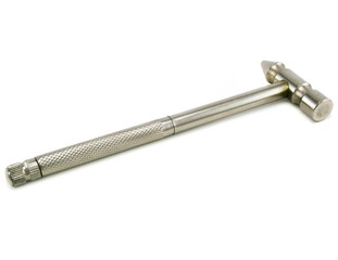 Metallic demountable hammer isolated on a white background