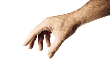 well shaped male hand and arm reaching.personal editing
