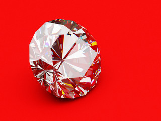 A close up of a diamond over a white background
