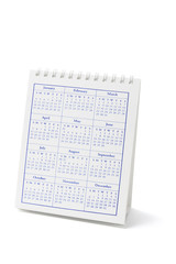 Desk Calendar on Isolated White Background