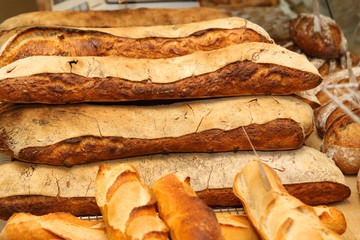 bread artisanal in a French bakery