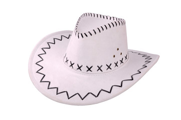 White leather cowboy (western) hat isolated on white