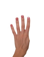 The figure Four shown by fingers