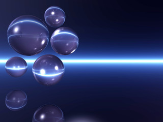 Balls reflecting on a mirror surface