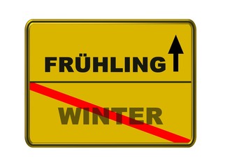 schild frühling - winter