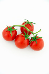 red tomatoes on white background