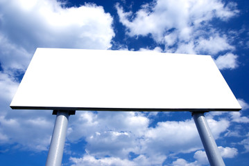 Blank billboard and cloudscape