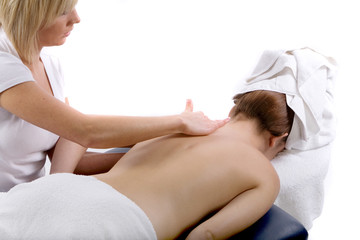 Obraz na płótnie Canvas Massage therapist giving a massage