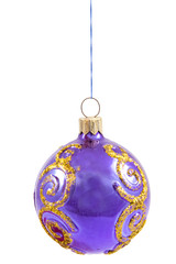 blue christmas ball isolated on white background