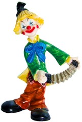 Clown statuette isolated over white background