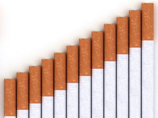 Cigarettes isolated on white background