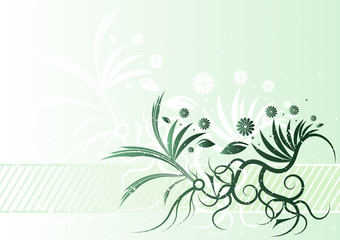 Editable modern vector grunge floral background