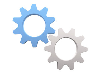 Two connected pinions