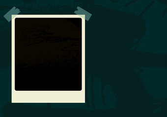 Polaroid  frame over dark grunge textured background