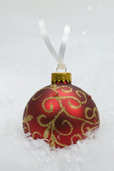 Gold & Red Christmas Ornament