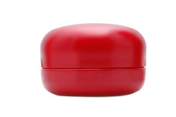 Cream jar isolated over white background