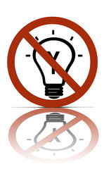 a no thinking or ideas allowed sign,