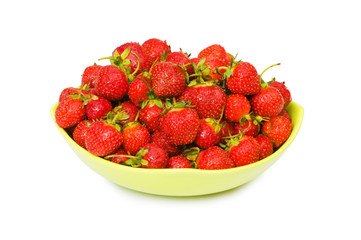 Red strawberries isolated on the  white background