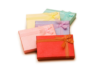 Gift boxes isolated on the white background