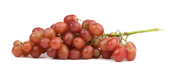 isolated red grapes on a white background