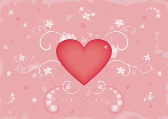 Grunge abstract Valentine's background