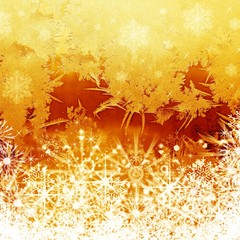 Frosty abstraction background with snowflakes