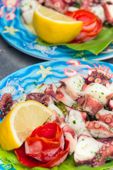 Fresh Octopus Salad with lemon, olive oil and parsley