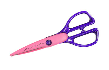 Children's plastic scissors isolated on white background