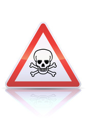 Panneau de danger mortel (reflet)