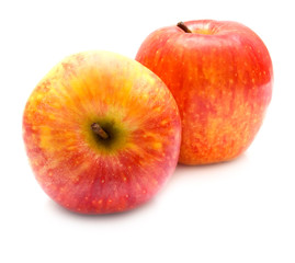The red apples on white. Isolation, shallow DOF.