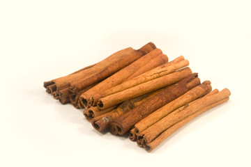 Cinnamon sticks isolated on white