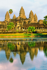 Fototapeta premium Angkor Wat Temple at sunset, Siem reap, Cambodia.