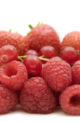 fresh berries on white background