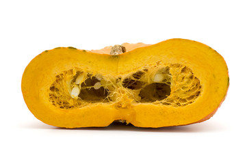 slice pumpkin on white background