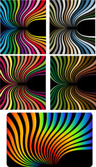 Abstract vector color illustrations on black