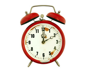 old alarmclock with alarm bell - isolated