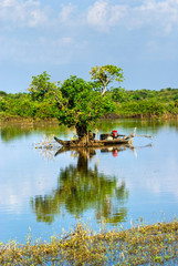 Obraz premium Tonle Sap lake, Battambang and Siem reap. Cambodia.