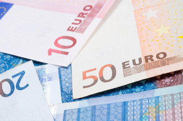 European currency banknotes.