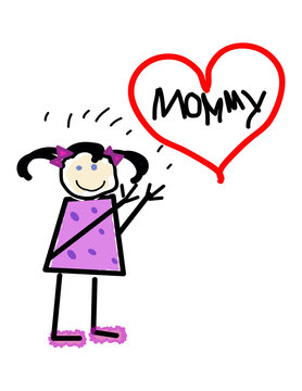 Child's Love for Mommy Illustration
