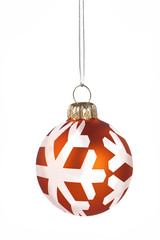 xmas red ball with snowflakes