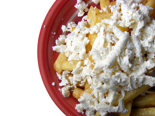 French fries with white cheese
