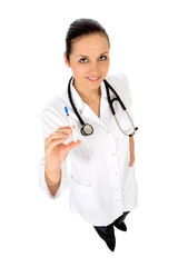Fototapeta premium Female doctor holding syringe