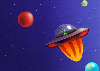 Poster BUITENLANDSE KRUISING. UFO. © arhangelskij