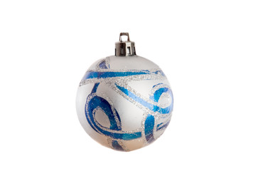Silvered ball of christmas on a over white background