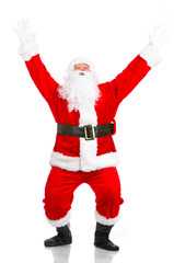 Happy Christmas Santa. Isolated over white background.