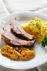 Baked pork meat for meal