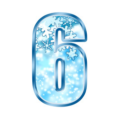 Winter Alphabet Number 6 six